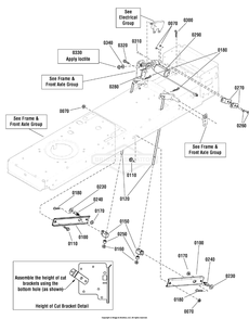 Lift Group - Electric Diagram and Parts List for 2691085-00 (107250040)(2012) Briggs and Stratton Lawn Tractor